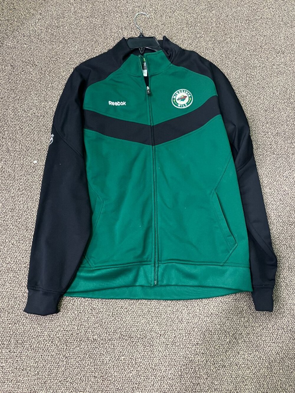 Reebok Center Ice Collection Minnesota Wild Zip Up Sports Jacket